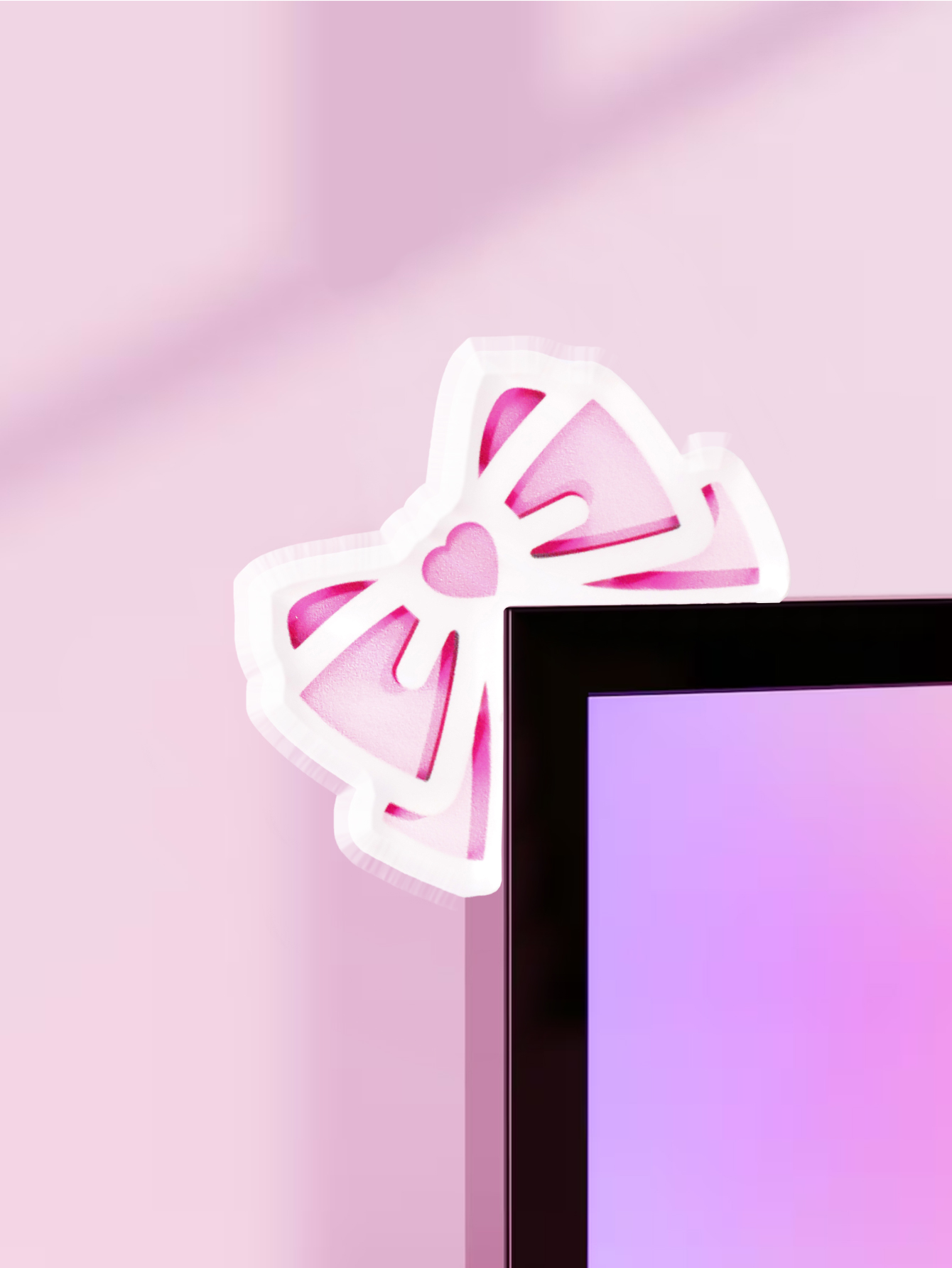 Office Technology - Kawaii Bow Monitor Decor Розовый акриловый