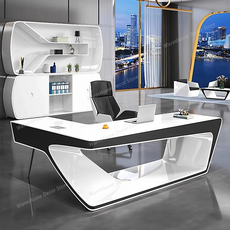 Tech Office Vibe - Современный минималистичный L-образный игровой стол в