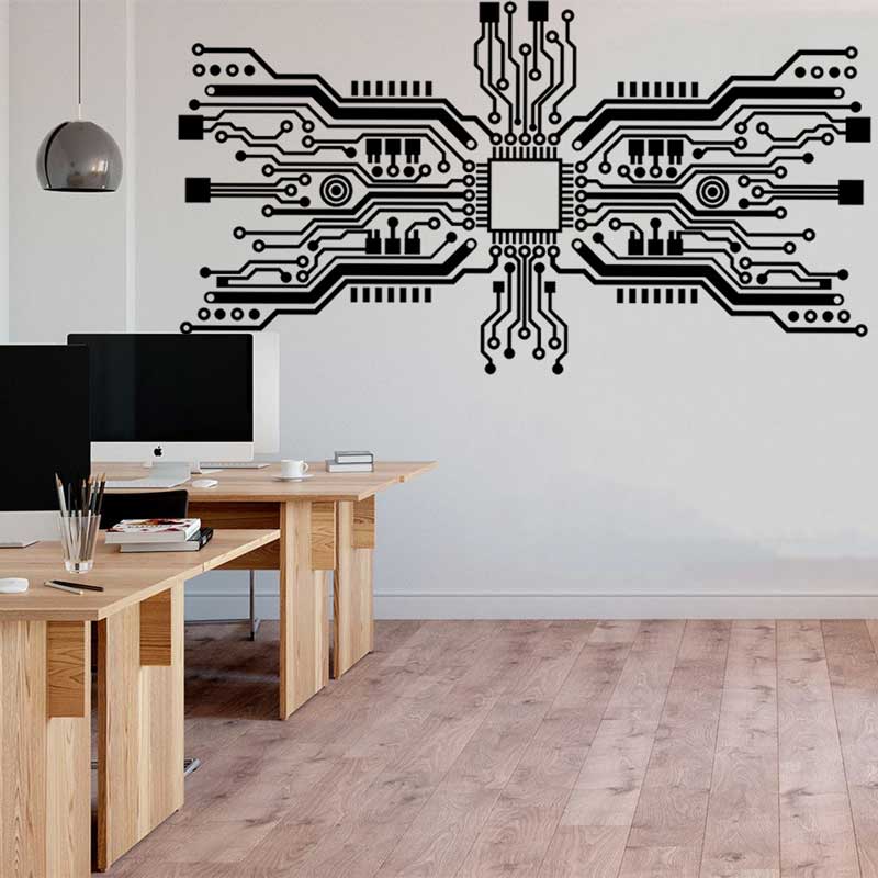 The Office It Tech - Монтажная плата, наклейка на стену, технология